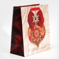 Пакет подарочный новогодний ламинированный &laquo;Драгоценности&raquo;, ML 23 х 27 х 11,5 см, Новый год