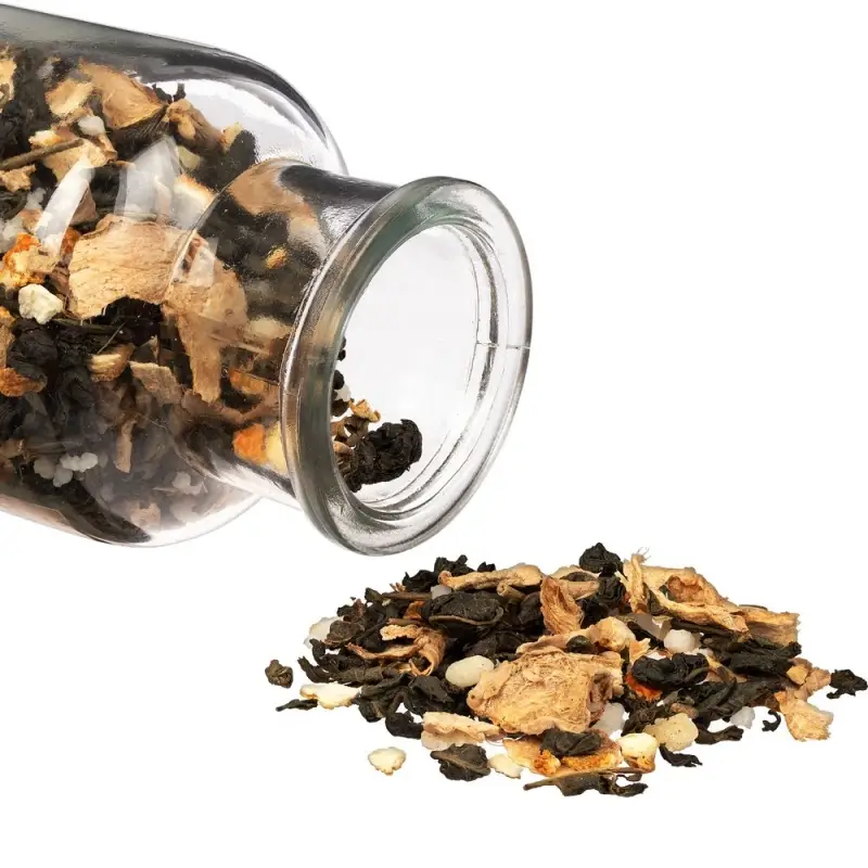 Чай &laquo;Сокочай&raquo;, зеленый с соком имбиря, с кусочками имбиря, апельсина и медом