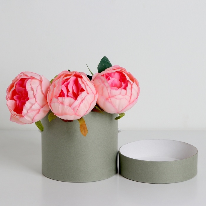 Подарочная коробка, круглая, серая,с шнурком, 12 х 12 см Подарочная коробка, круглая, серая,с шнурком, 12 х 12 см