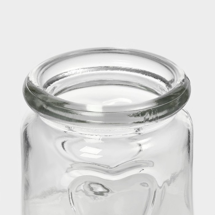 Банка стеклянная для хранения сыпучих продуктов Доляна &laquo;Парфе&raquo;, 150 мл, 6&times;7,5 см, с пробковой крышкой