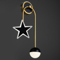 Бра 2485/2 LED 8Вт 4000К черно-золотой 24х46 см