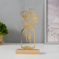 Сувенир металл "Лютики в банке" золото 5х11,5х22 см Сувенир металл "Лютики в банке" золото 5х11,5х22 см