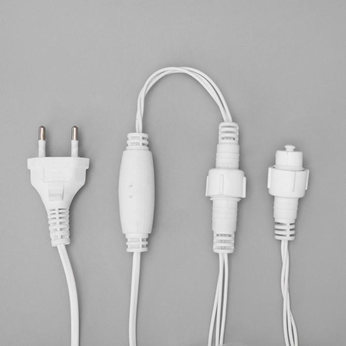 Гирлянда &laquo;Бахрома&raquo; 3 &times; 0.9 м, IP44, УМС, белая нить, 232 LED, свечение жёлтое, 220 В