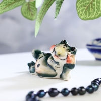 Сувенир &laquo;Лягушка сидячая&raquo;, гжель, цветная, 8 х 5,5см