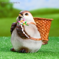 Фигурное кашпо "Воробей с корзинкой на спине" 16х12х15см Фигурное кашпо "Воробей с корзинкой на спине" 16х12х15см