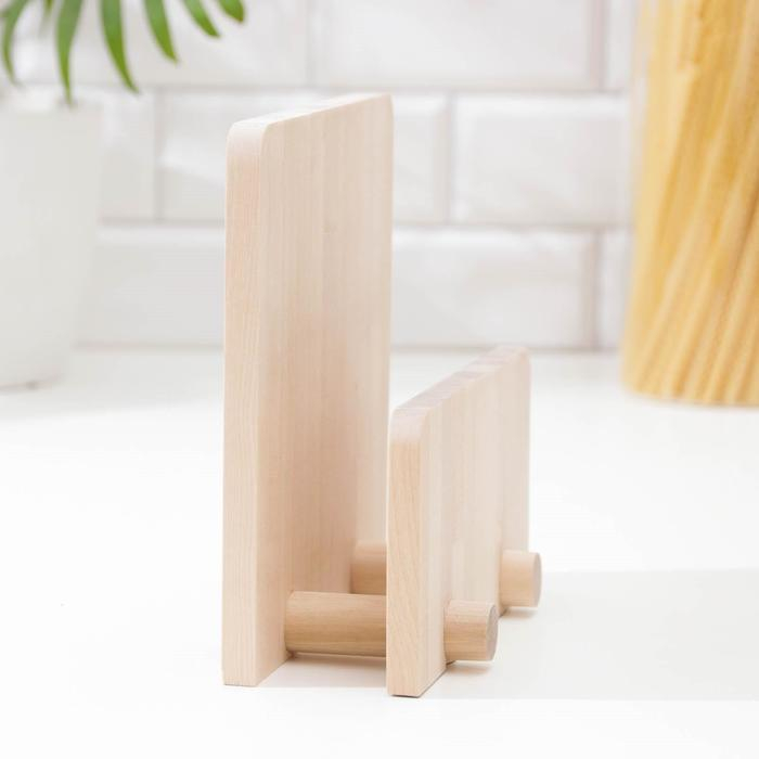 Нaбор разделочных досок на подставке Доляна, 3 шт: 35&times;22 см, 32&times;20 см, 31&times;18 см, массив берёзы