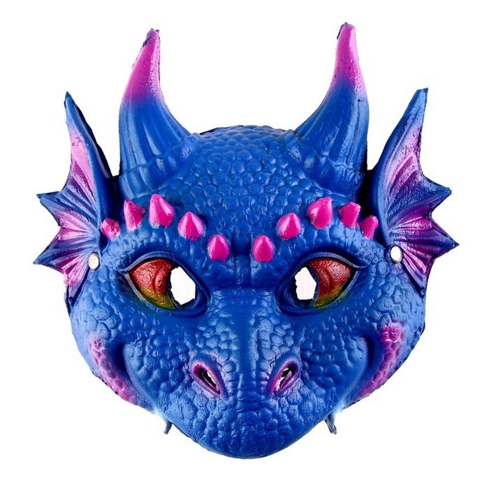Маска карнавальная Маска карнавальная "Дракончик голубой"