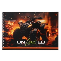 Альбом для рисования А4, 24 листа на гребне Unlimited, обложка картон, блок офсет 100 г/м2, МИКС