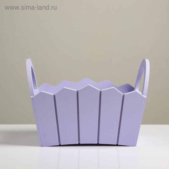 Кашпо деревянное 25&times;16&times;17 см "Мария", ручки боковые, МДФ, лаванда