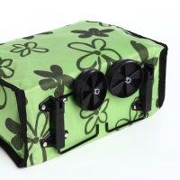 Сумка хозяйственная складная на липучке, 2 колеса, цвет зелёный Сумка хозяйственная складная на липучке, 2 колеса, цвет зелёный