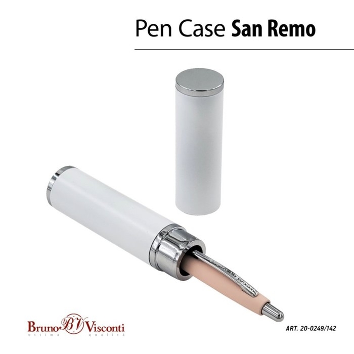 Ручка шариковая автоматическая, 1.0 мм, BrunoVisconti SAN REMO, стержень синий, пудровый металлический корпус Soft Touch, в тубусе Ручка шариковая автоматическая, 1.0 мм, BrunoVisconti SAN REMO, стержень синий, пудровый металлический корпус Soft Touch, в тубусе