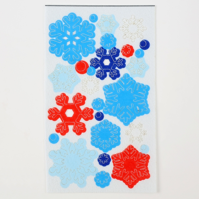 Наклейки из фетра &laquo;Снежинки&raquo;, 11 х 18,5 см, 26 шт
