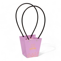 Сумка для цветов Лиловая "Здесь живет Любовь" влагостойкая 12x12-8x8-12.5 см Сумка для цветов Лиловая "Здесь живет Любовь" влагостойкая 12x12-8x8-12.5 см