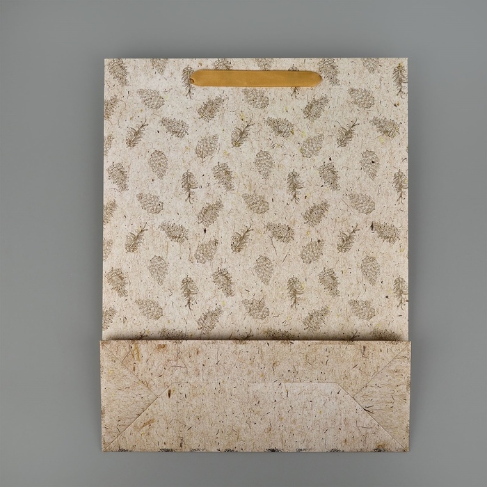 Пакет подарочный новогодний ламинированный &laquo;Шишки&raquo;, тиснение, L 31 х 40 х 11.5 см, Новый год