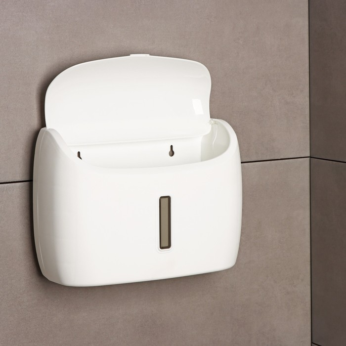 Диспенсер для бумажных полотенец в листах, пластик, 27&times;11,5&times;21 см, цвет белый