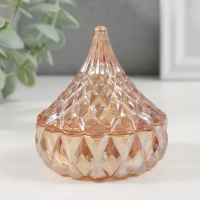 Шкатулка стекло "Луковка" карамель 8х8х8 см Шкатулка стекло "Луковка" карамель 8х8х8 см