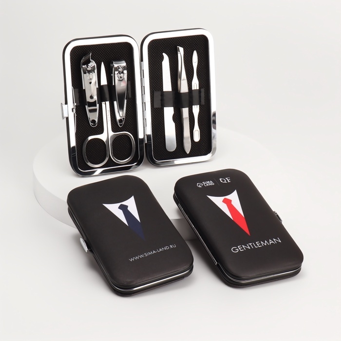 Набор маникюрный &laquo;GENTLEMAN&raquo;, 6 предметов, в футляре, разноцветный