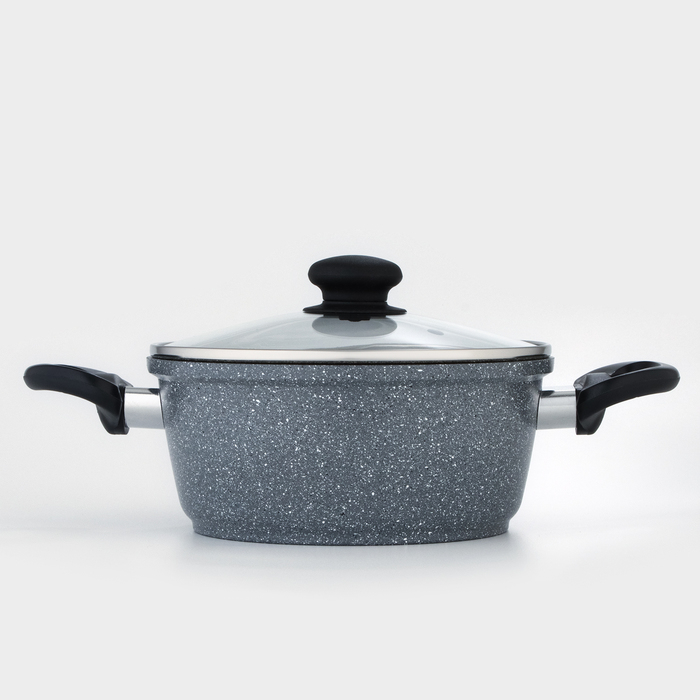 Кастрюля Доляна &laquo;Марбл&raquo;, 2 л, d=20 см, h=9 см, антипригарное покрытие