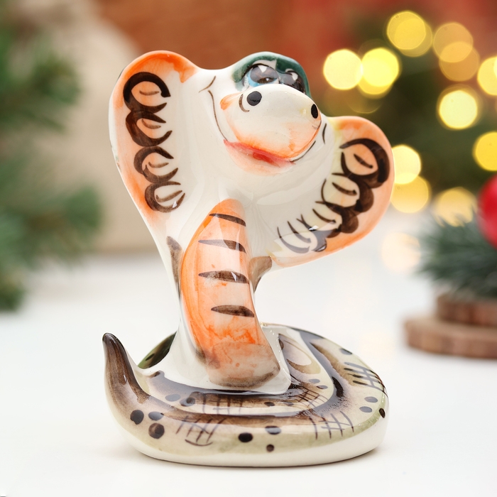 Сувенир "Змея Соня", гжель, цвет, 9,5 см