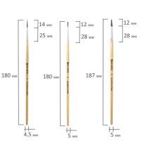 Набор кистей "Пони", 5 штук, BRAUBERG (круглые, № 1, 2, 3, 4, 5), блистер