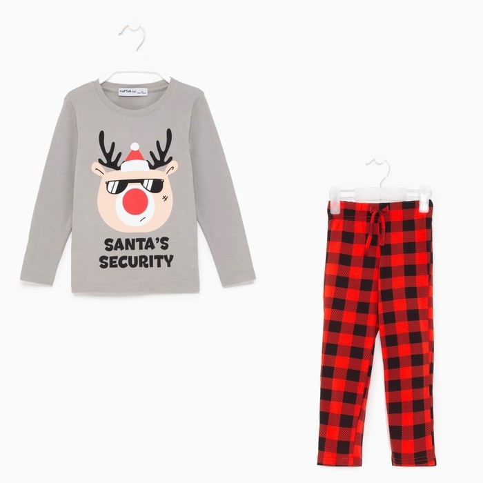 Пижама детская новогодняя KAFTAN "Santa's security", размер 30 (98-104 см)