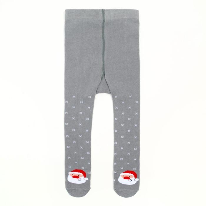 Новый год.Колготки Крошка Я Новый год.Колготки Крошка Я "Санта", серый, рост 68-74 см