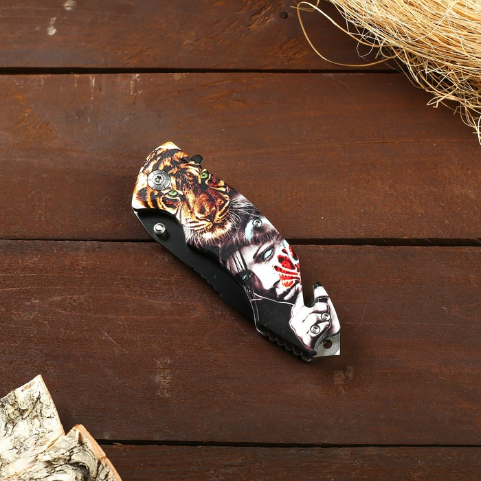 Нож складной Нож складной "Тигр" 19,5см, клинок 85мм/1,2мм, микс