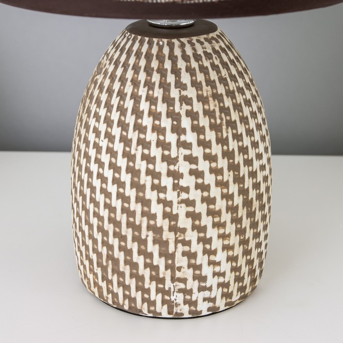 Лампа настольная с абажуром "Рабица коричневый" Е14 18х18х29 см RISALUX