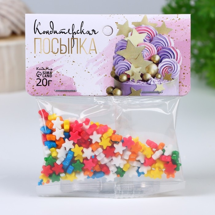 Кондитерская посыпка &laquo;Чарующая звёздочка&raquo;, микс, 20 г
