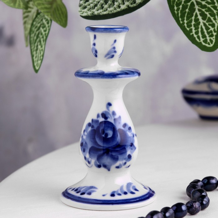 Подсвечник маленький, гжель Подсвечник маленький, гжель