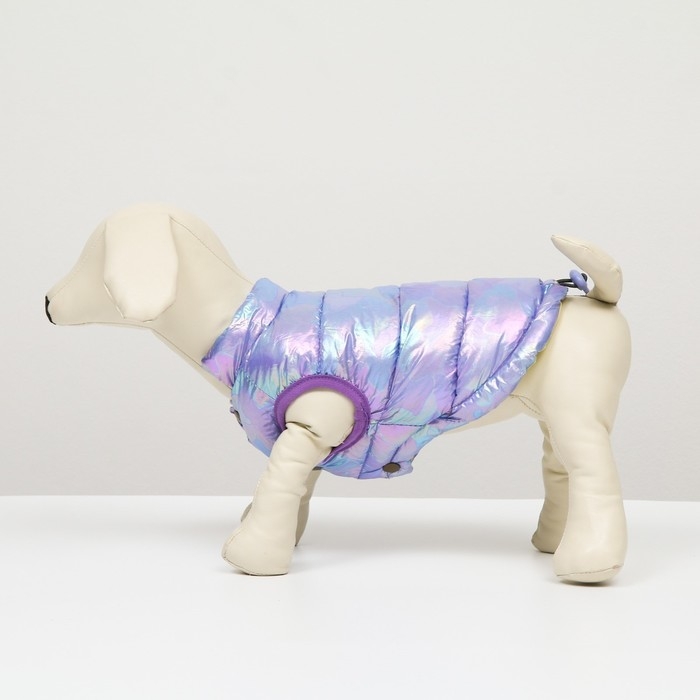 Куртка для собак двухсторонняя с утяжкой, размер 18 (ДС 40, ОГ 50, ОШ 38),фиолетовая/жёлтая