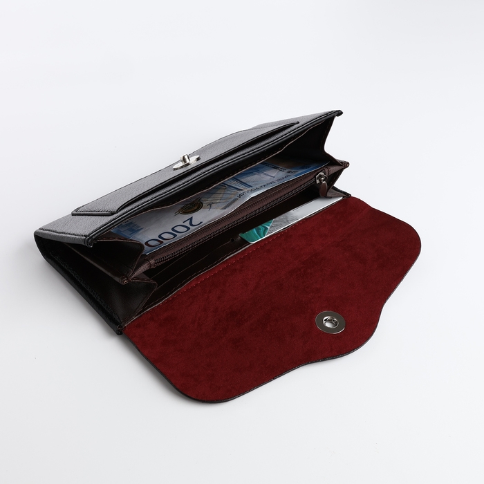 Кошелёк женский на магните, цвет чёрный Кошелёк женский на магните, цвет чёрный