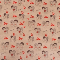 Бумага упаковочная крафт "Любовь это...", 0.6 x 10 м, 40 гр/м2