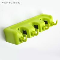 Держатель для уборочного инвентаря с крючками, 26&times;6&times;9 см, цвет МИКС
