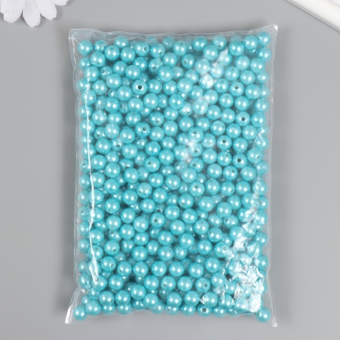 Набор бусин "Жемчуг" d 10 мм, 250 гр, нежно-голубой
