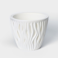 Кашпо для цветов со вставкой &laquo;Вдохновение&raquo;, 2,25 л, d=17,5 см, h=15 см, белое