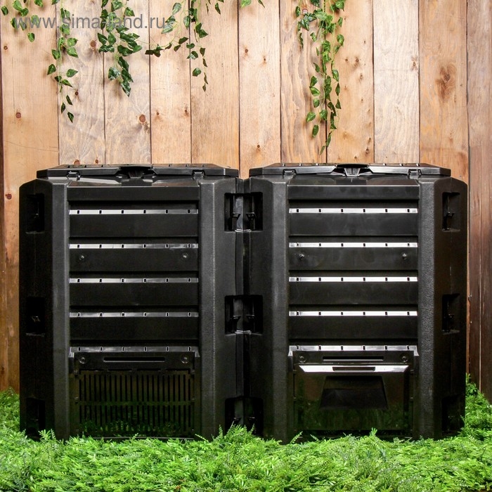 Компостер пластиковый Module, 800 л, с крышкой, 135 × 72 × 82,6 см, чёрный Компостер пластиковый Module, 800 л, с крышкой, 135 × 72 × 82,6 см, чёрный