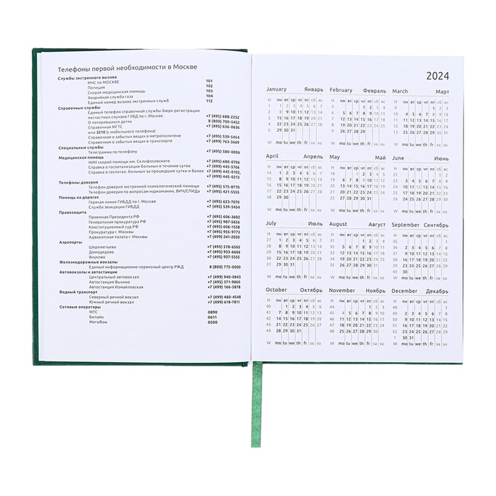 Ежедневник датированный 2024 года, А5, 176 листов, Attomex.Orion, обложка бумвинил, ляссе, блок 70 г/м2, зелёный Ежедневник датированный 2024 года, А5, 176 листов, Attomex.Orion, обложка бумвинил, ляссе, блок 70 г/м2, зелёный