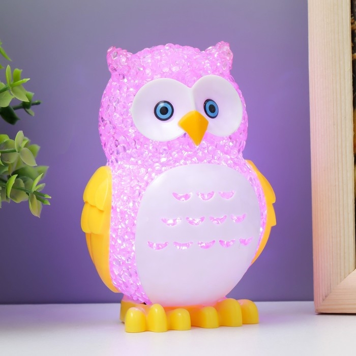 Ночник Ночник "Филин" LED RGB от батареек 3хLR44 МИКС 6х7х10см RISALUX