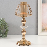 Подсвечник металл "Флавия" золото d=4,5см 13х13х33 см Подсвечник металл "Флавия" золото d=4,5см 13х13х33 см