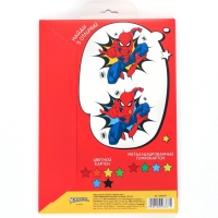 Картон цветной гофрированный, А4, 10 листов, 10 цветов, немелованный, двусторонний, в папке, 230 г/м², Человек-паук Картон цветной гофрированный, А4, 10 листов, 10 цветов, немелованный, двусторонний, в папке, 230 г/м², Человек-паук