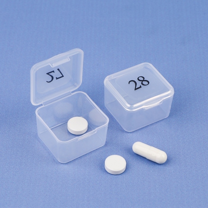 Таблетница - органайзер на месяц, 21,3 &times; 17,5 &times; 2,7 см, 30 секций, цвет прозрачный