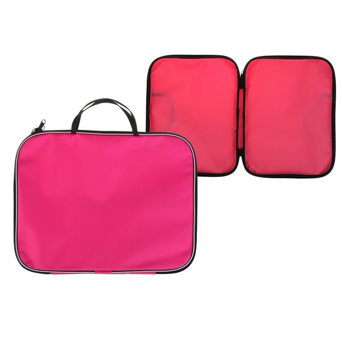 Папка с ручками текстильная А4, 350 х 270 х 20 мм, Calligrata Папка с ручками текстильная А4, 350 х 270 х 20 мм, Calligrata "Офис", нейлон 600D, двуцветный кант, розовая