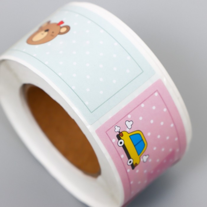 Наклейка бумага Наклейка бумага "Цветной фон для заметок" 4,5х2,5 см 250 шт в рулоне 3х6х6 см