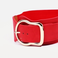 Ремень женский, ширина 8 см, на резинке, пряжка металл, цвет красный Ремень женский, ширина 8 см, на резинке, пряжка металл, цвет красный