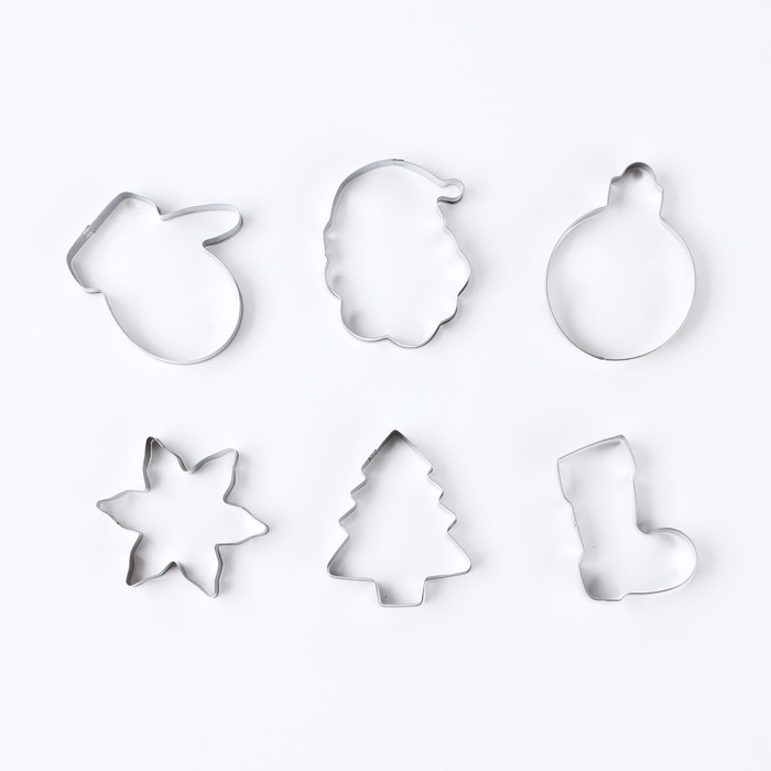 Новый год. Набор форм для печенья &laquo;Праздник&raquo;, 6 шт