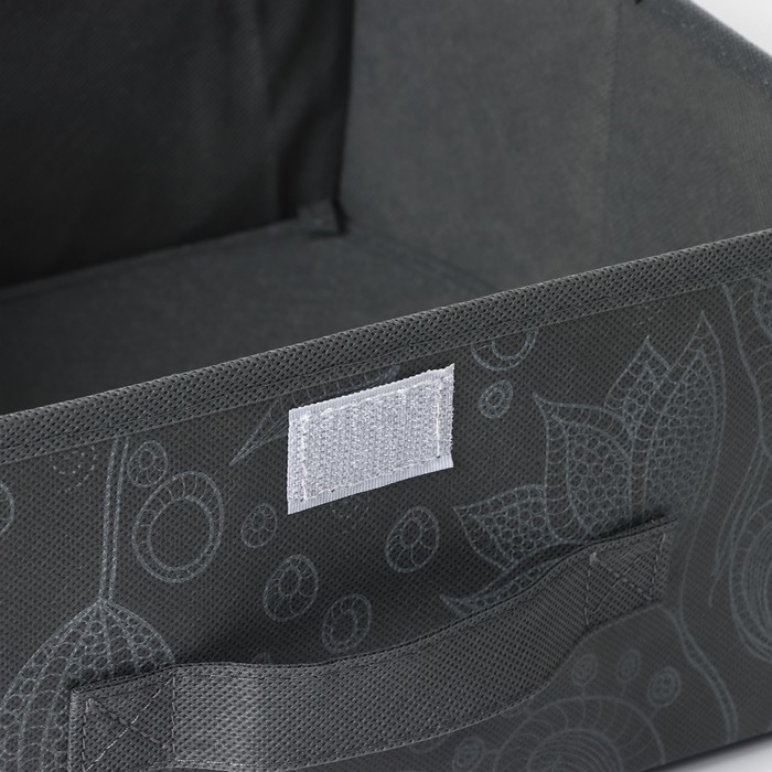 Короб стеллажный для хранения с крышкой Доляна &laquo;Нея&raquo;, 30&times;28&times;15 см, цвет серый