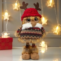 Кукла интерьерная "Совушка в шапочке с рожками и в платье" 26х10х12 см Кукла интерьерная "Совушка в шапочке с рожками и в платье" 26х10х12 см