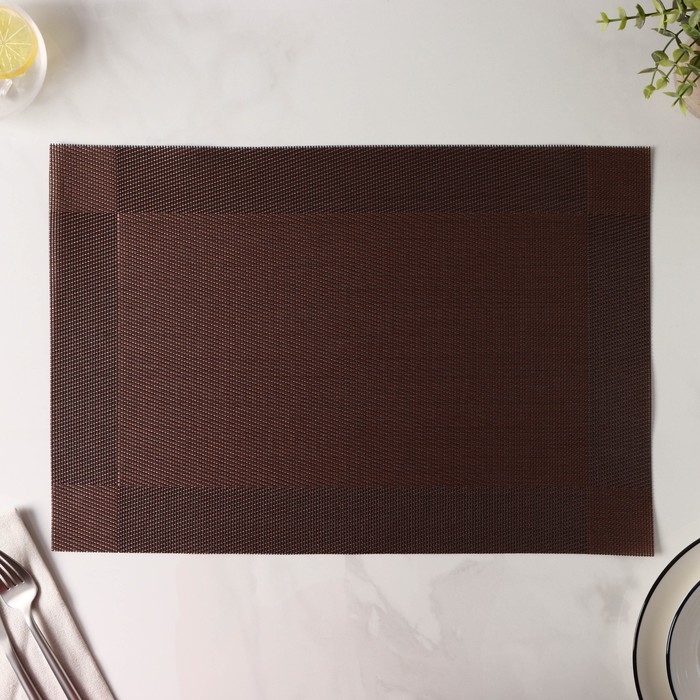 Салфетка сервировочная на стол Доляна «Шахматы», 45×30 см цвет коричневый Салфетка сервировочная на стол Доляна «Шахматы», 45×30 см цвет коричневый