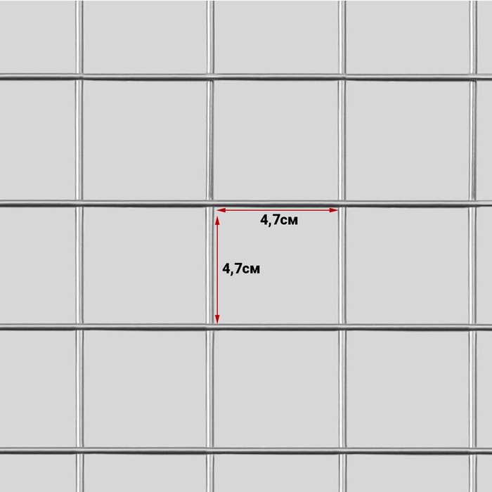 Сетка торговая 60&times;200 см, окантовка 6 мм, пруток - 4 мм, цвет хром (порошковое покрытие)